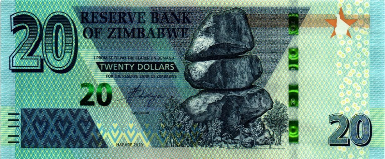 ЗИМБАБВЕ 20 ДОЛЛАРОВ мини 1
