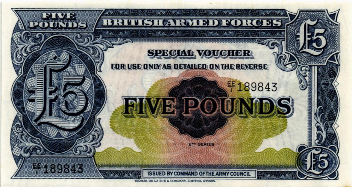 ВЕЛИКОБРИТАНИЯ / АНГЛИЯ 5 ФУНТОВ (БРИТАНСКАЯ АРМИЯ)