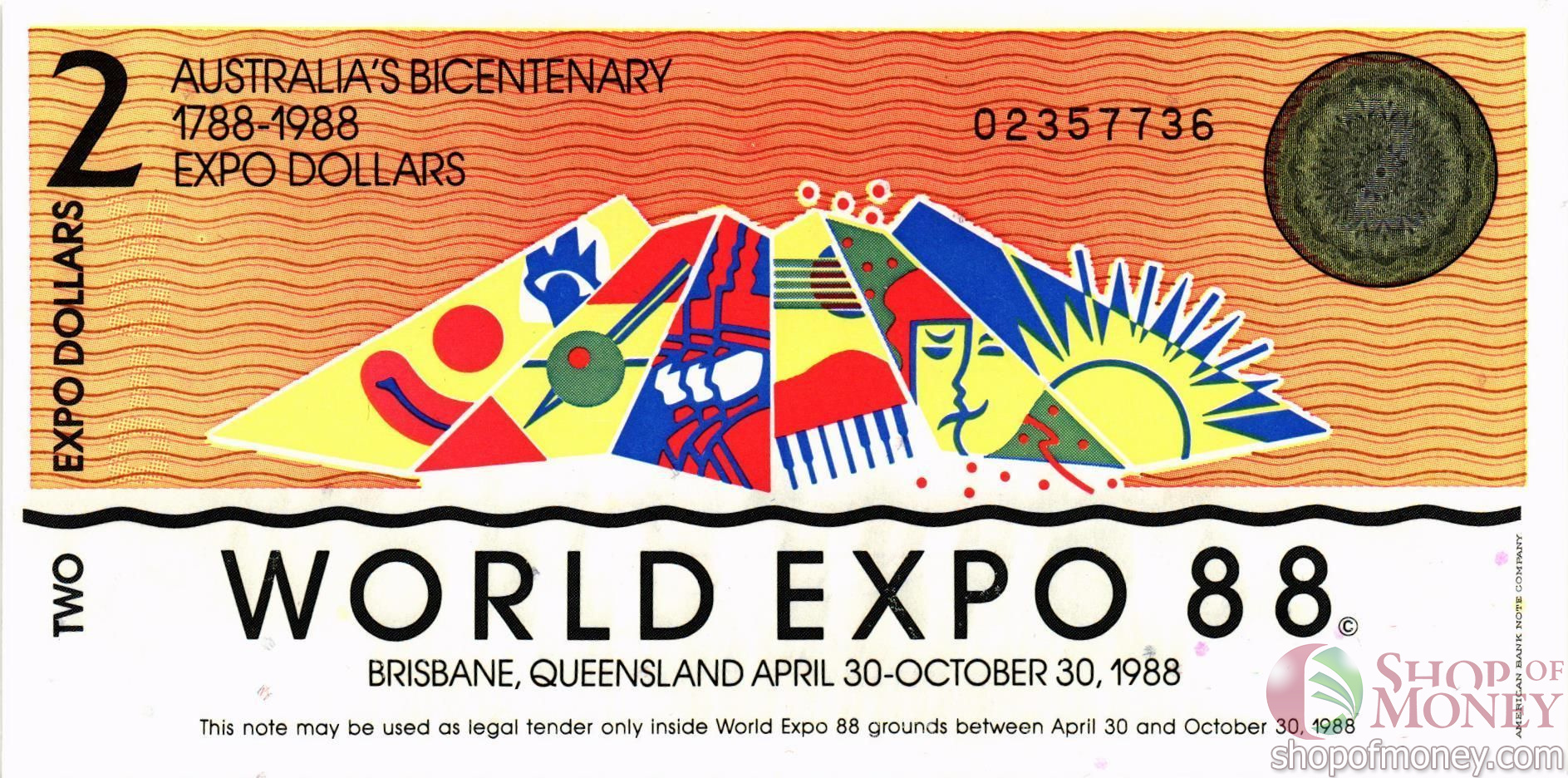 АВСТРАЛИЯ 2 ЭКСПО ДОЛЛАРА мини 1