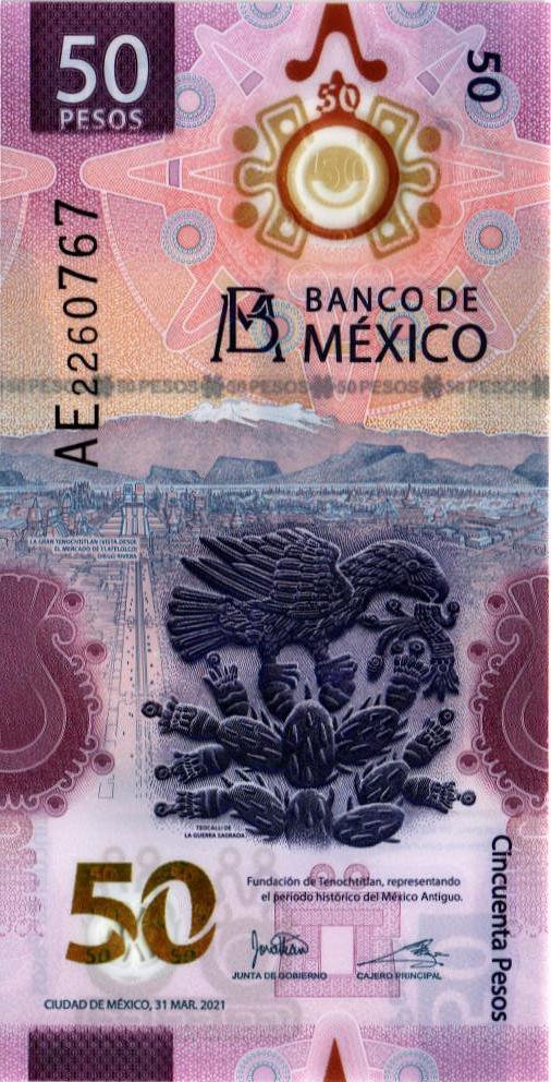 МЕКСИКА 50 ПЕСО мини 1