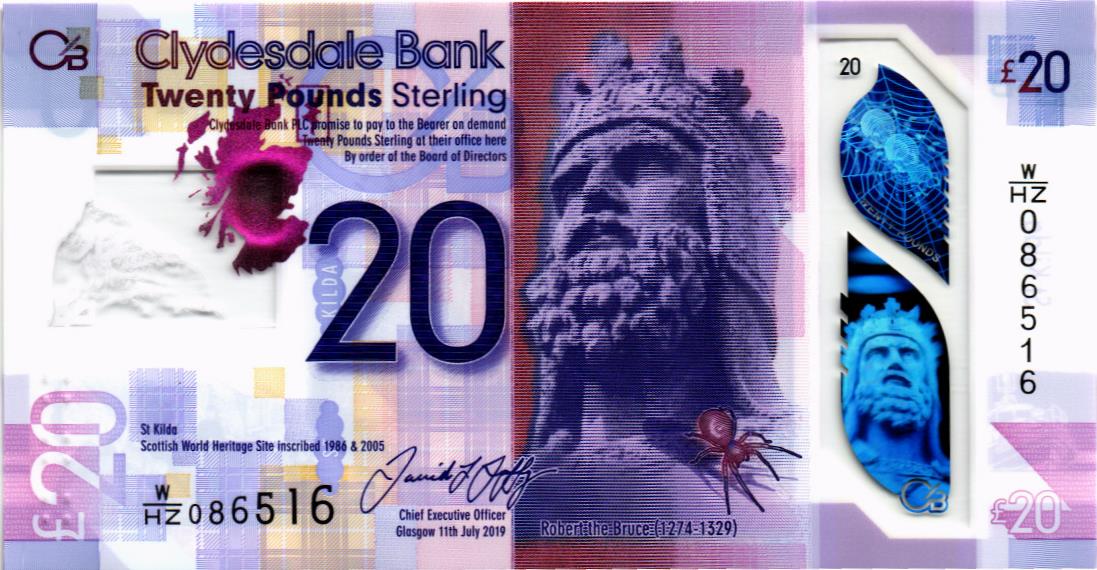 ШОТЛАНДИЯ 20 ФУНТОВ (CLYDESDALE BANK) мини 1