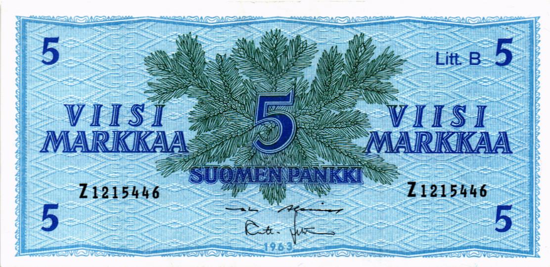 ФИНЛЯНДИЯ 5 МАРОК (Litt. B) мини 1