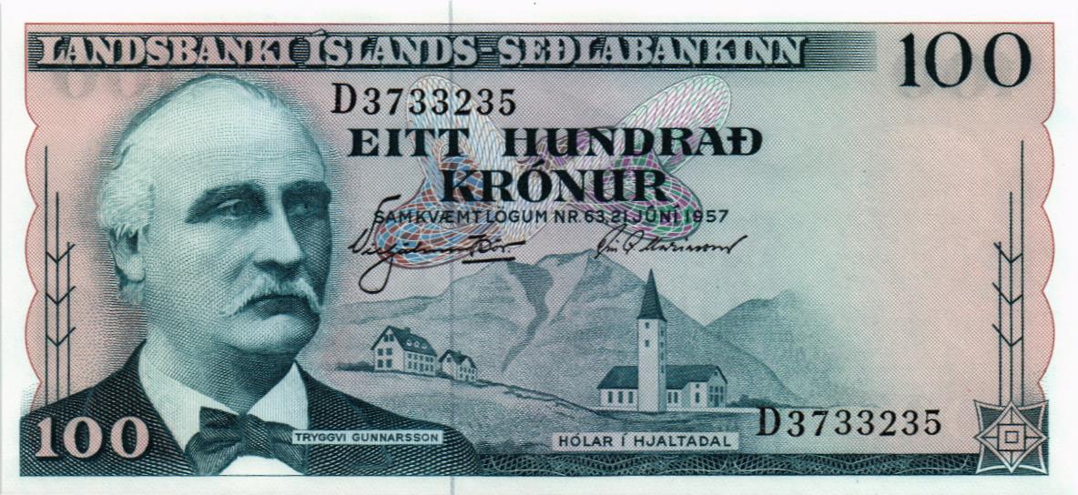 ИСЛАНДИЯ 100 КРОН мини 1