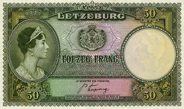 ЛЮКСЕМБУРГ 50 ФРАНГ мини 1
