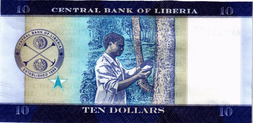 ЛИБЕРИЯ 10 ДОЛЛАРОВ (-AA- ПРЕФИКС) мини 2