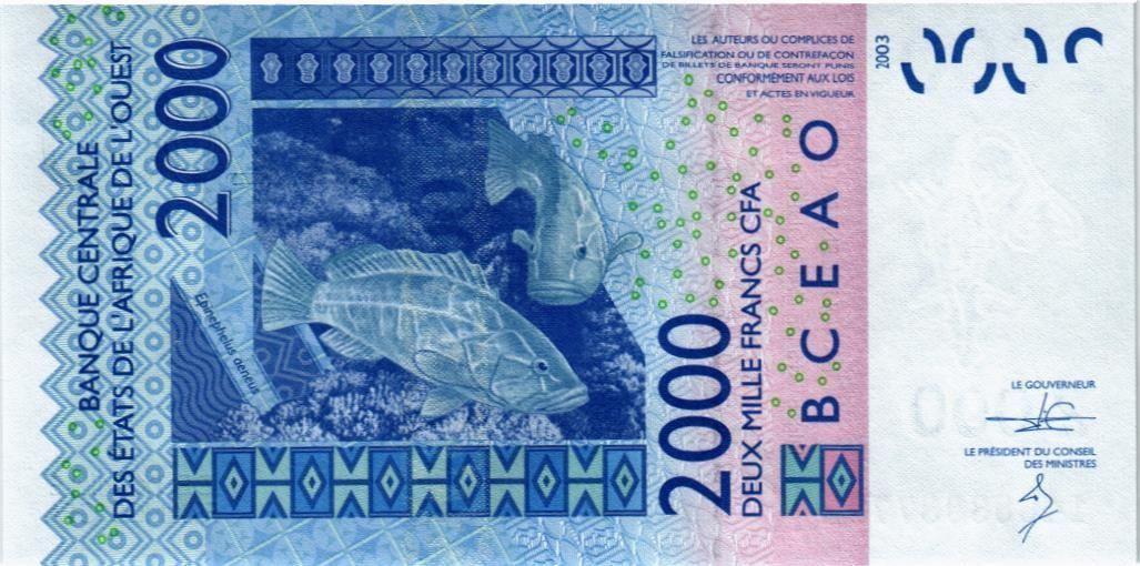 WAS - СЕНЕГАЛ 2000 ФРАНКОВ (K) мини 2