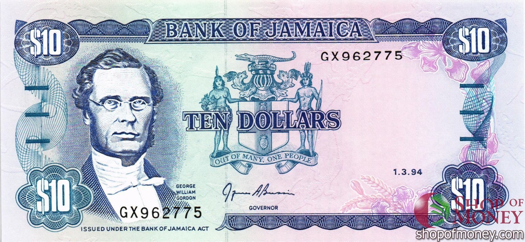 ЯМАЙКА 10 ДОЛЛАРОВ