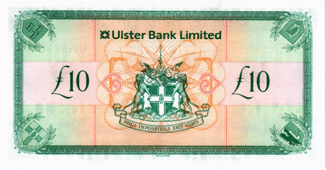 СЕВЕРНАЯ ИРЛАНДИЯ 10 ФУНТОВ (ULSTER BANK) мини 2