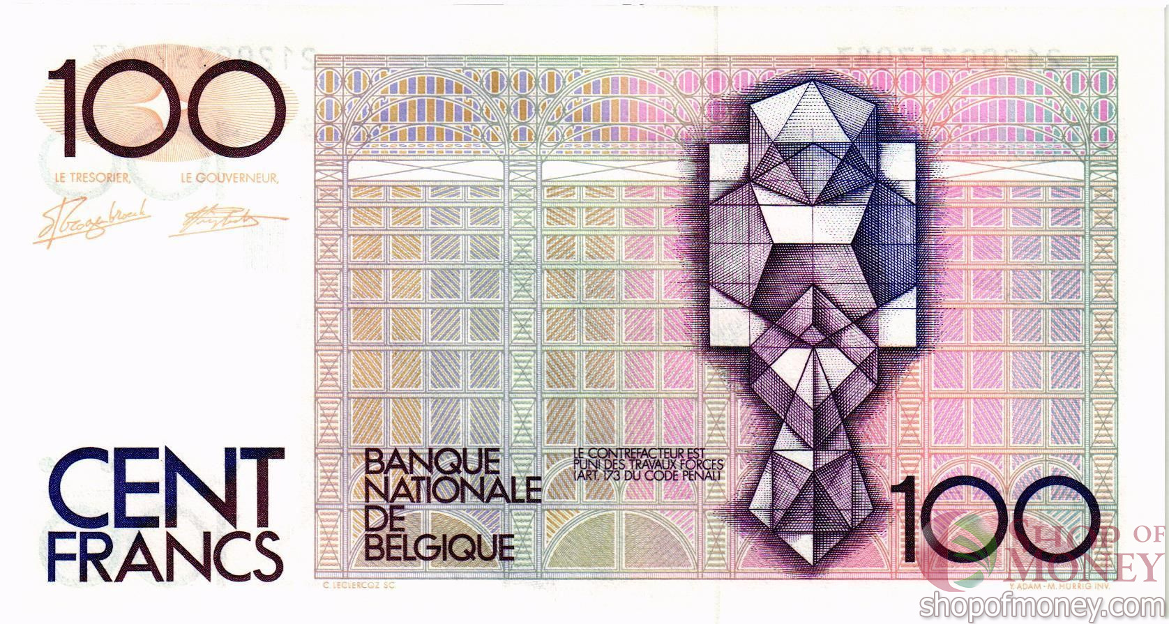 БЕЛЬГИЯ 100 ФРАНКОВ мини 2