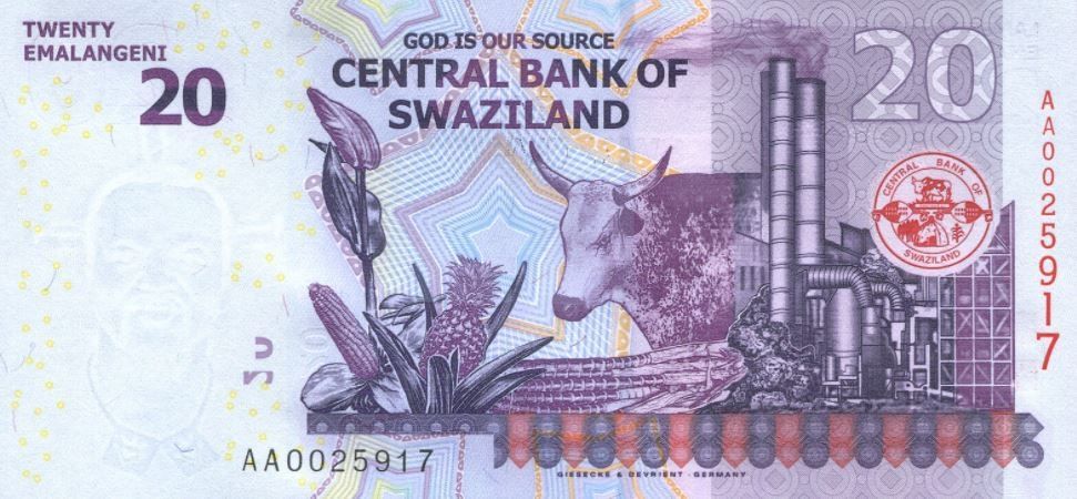 СВАЗИЛЕНД 20 ЭМАЛАНГЕНИ (-AA- ПРЕФИКС) мини 2