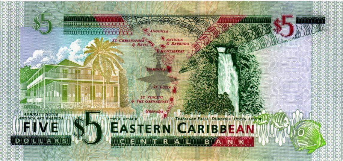 ВОСТОЧНЫЕ КАРИБЫ 5 ДОЛЛАРОВ (V - СЕНТ ВИНСЕНТ) мини 2
