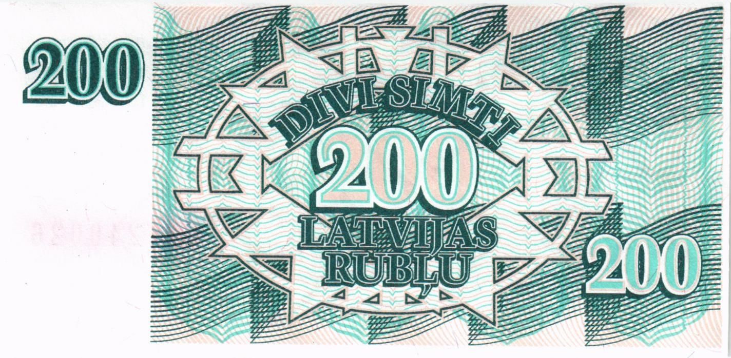 ЛАТВИЯ 200 РУБЛЕЙ мини 2