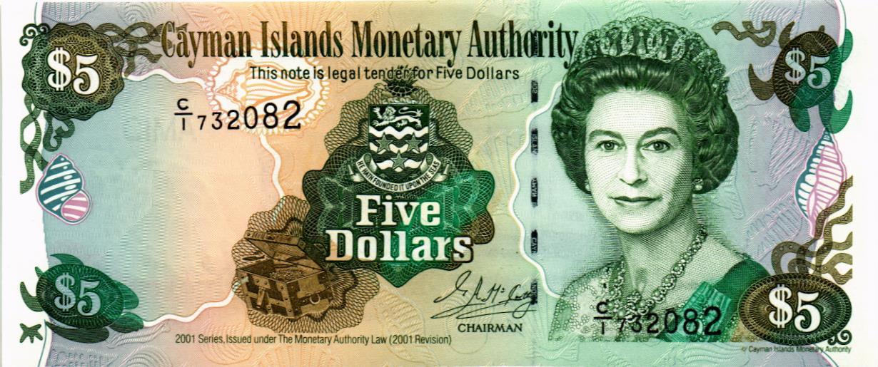 КАЙМАНОВЫ ОСТРОВА 5 ДОЛЛАРОВ