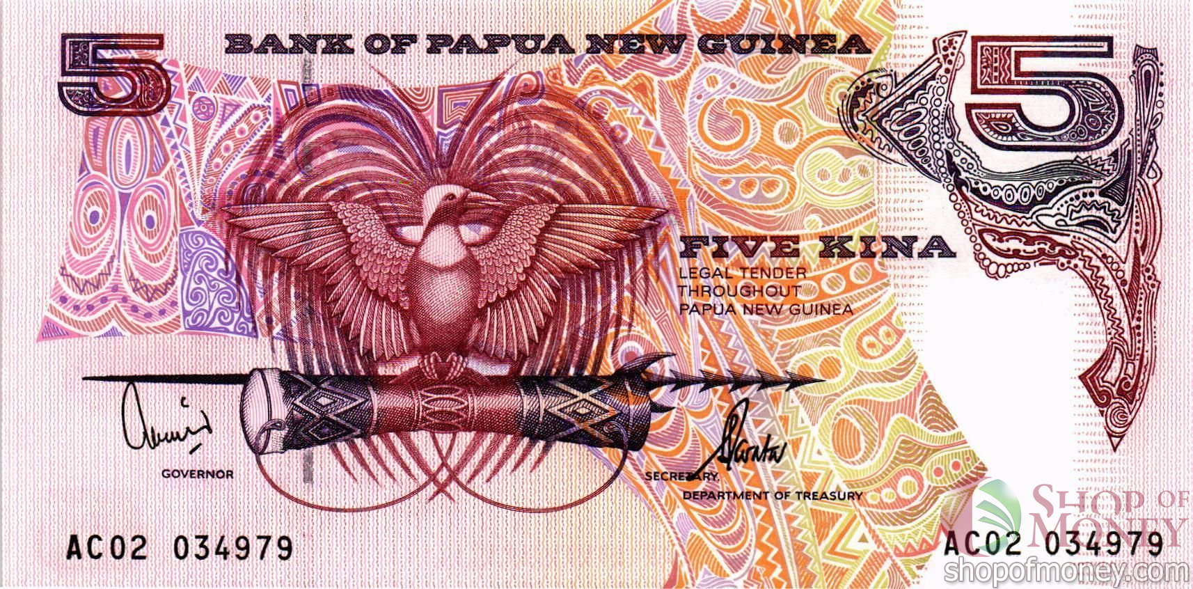 ПАПУА-НОВАЯ ГВИНЕЯ 5 КИНА мини 1