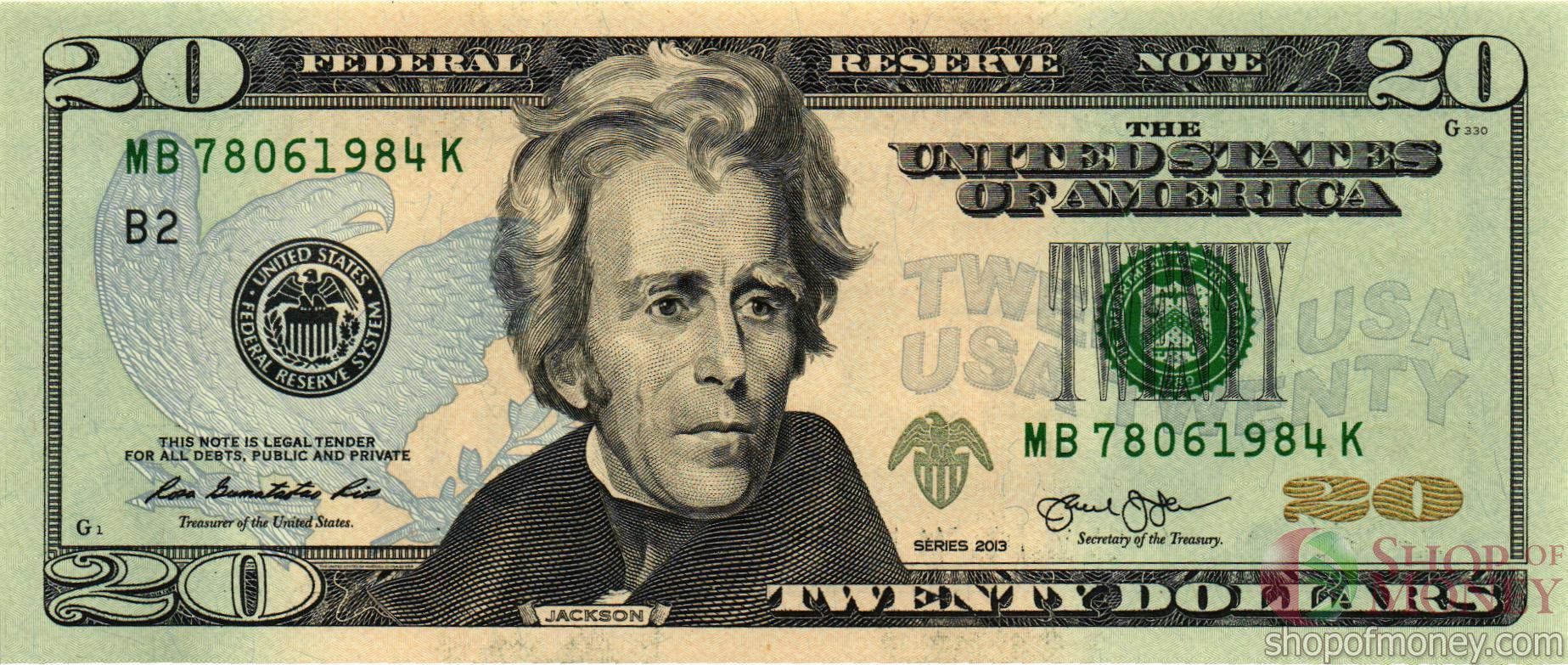 США 20 ДОЛЛАРОВ (K-Даллас) мини 1