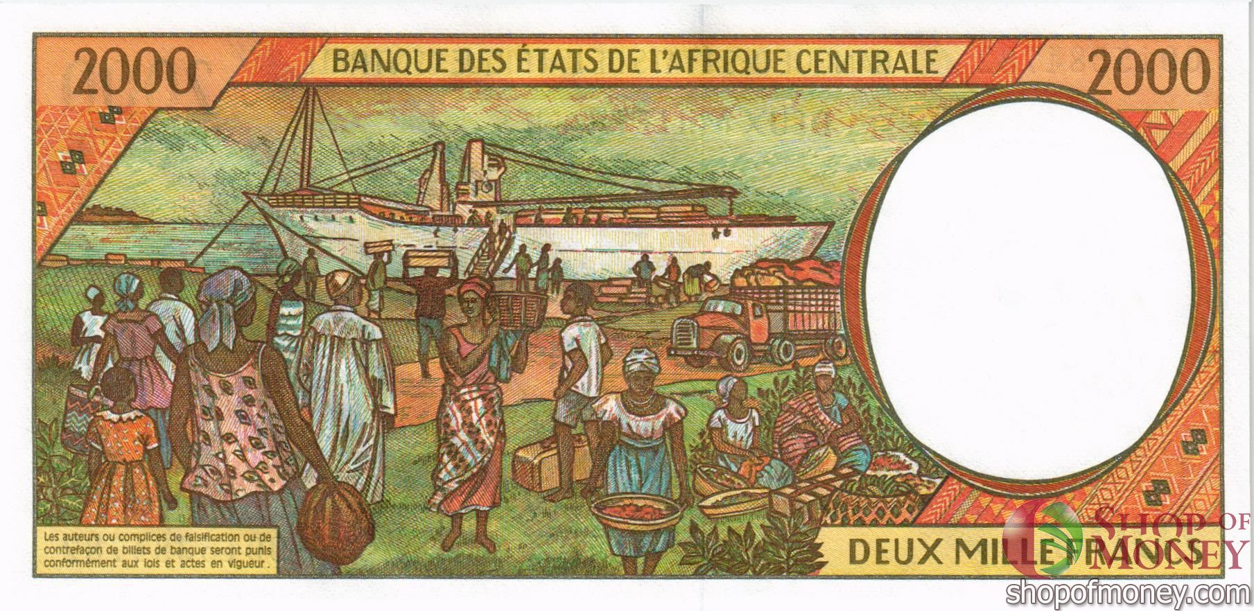 ГАБОН 2000 ФРАНКОВ мини 2