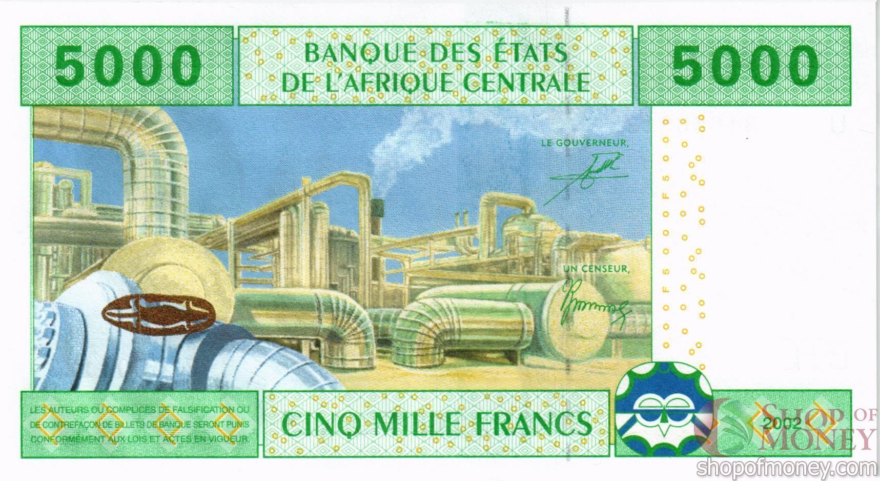 CAS - КАМЕРУН 5000 ФРАНКОВ (U) мини 2