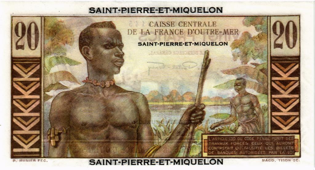 СЕН-ПЬЕР И МИКЕЛОН 20 ФРАНКОВ мини 2
