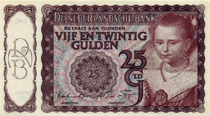 НИДЕРЛАНДЫ 25 ГУЛЬДЕНОВ (11.04.1944) мини 1