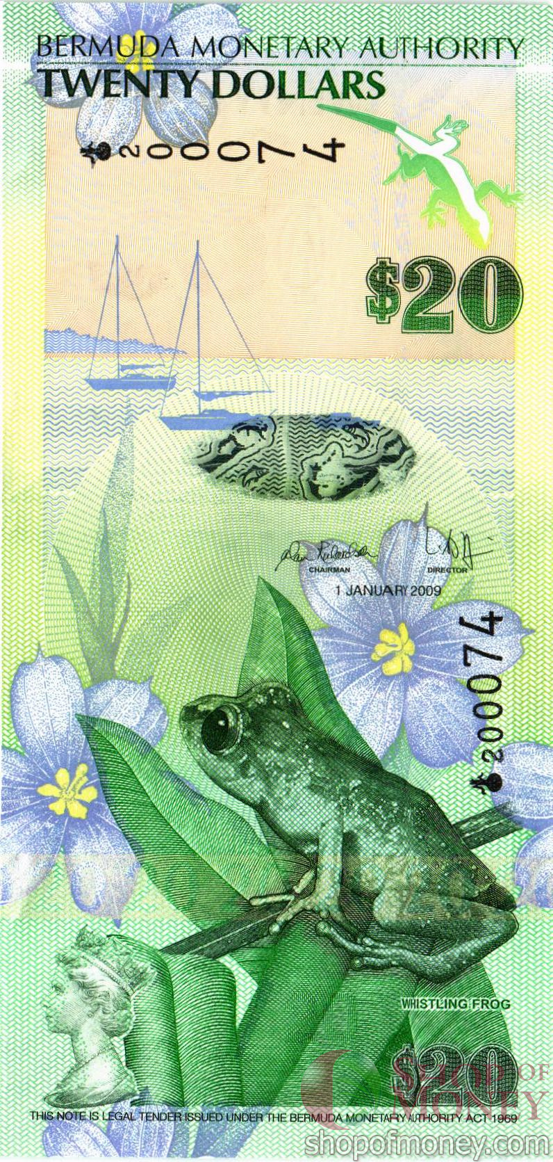 БЕРМУДСКИЕ ОСТРОВА 20 ДОЛЛАРОВ мини 1