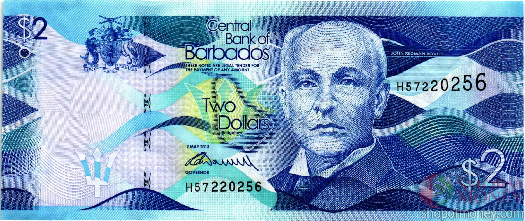 БАРБАДОС 2 ДОЛЛАРА мини 1