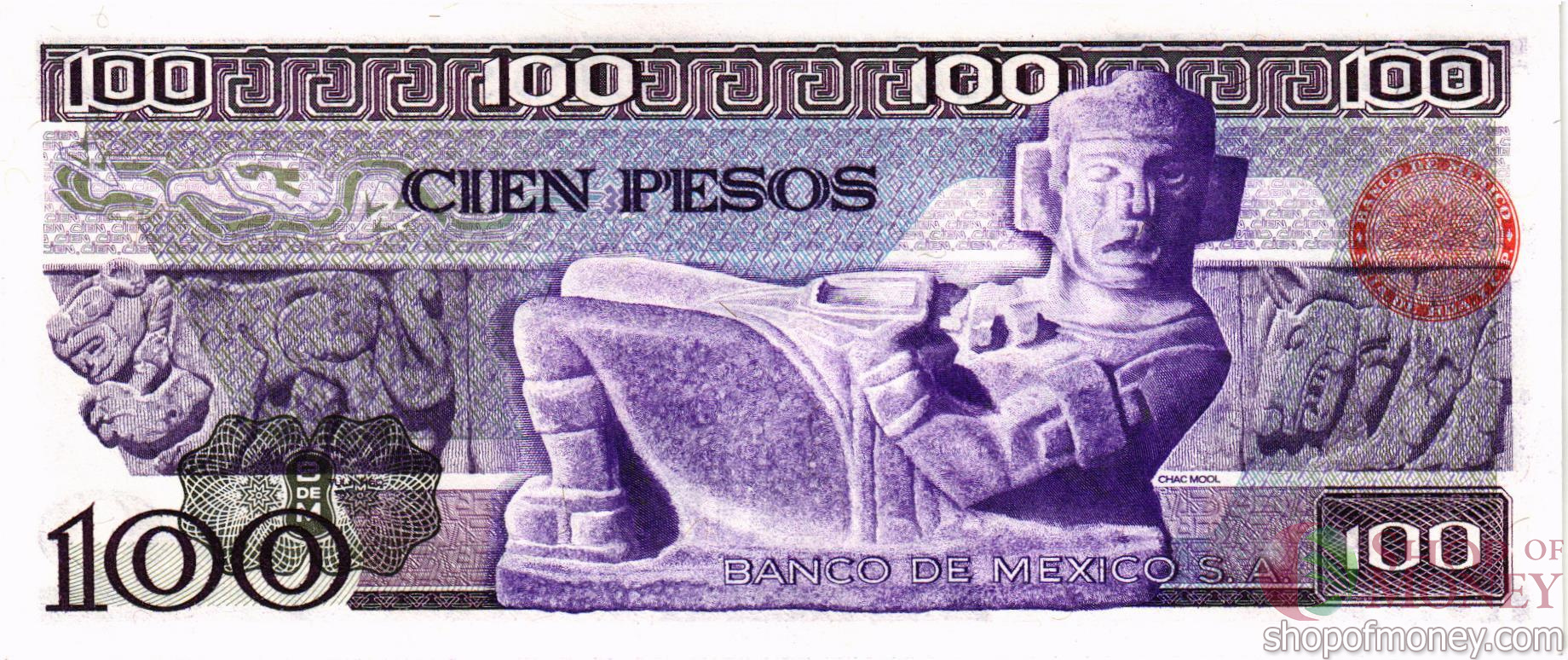 МЕКСИКА 100 ПЕСО (-EK- СЕРИЯ) мини 2