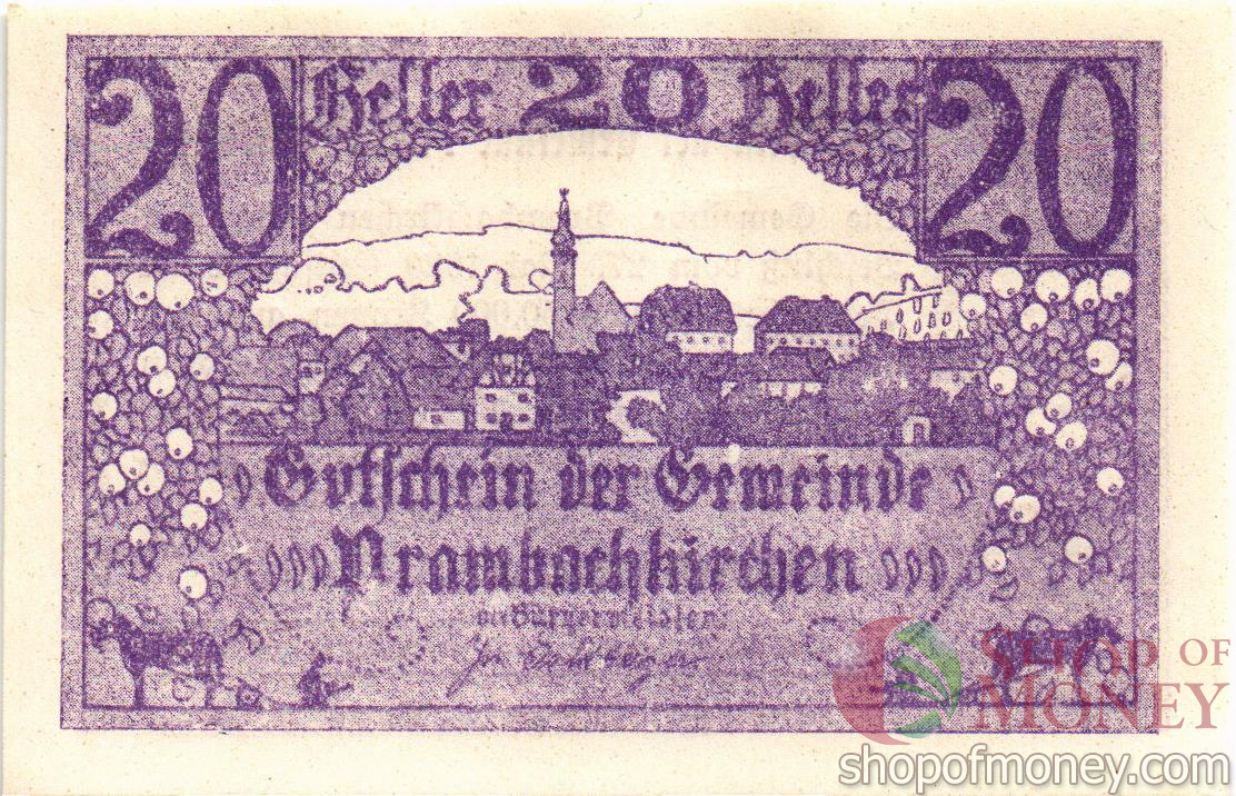 АВСТРИЯ 20 ХЕЛЛЕРОВ (НОТГЕЛЬД) мини 1