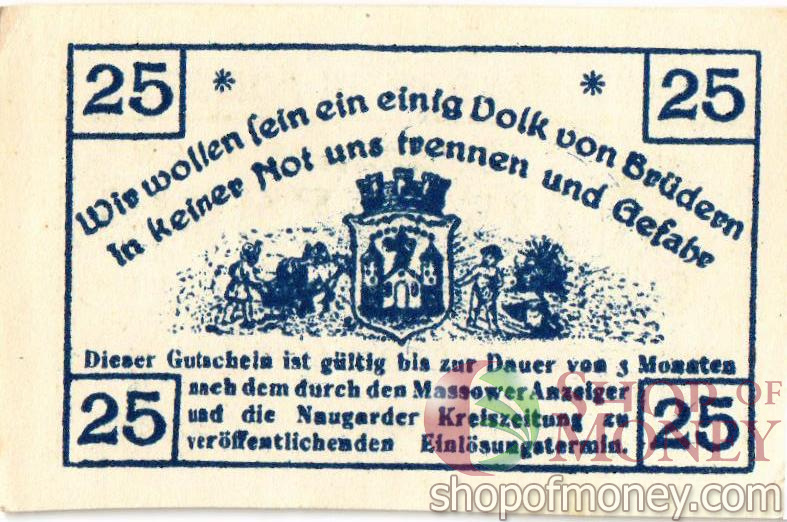 ГЕРМАНИЯ 25 ПФЕННИГОВ (НОТГЕЛЬД) мини 2