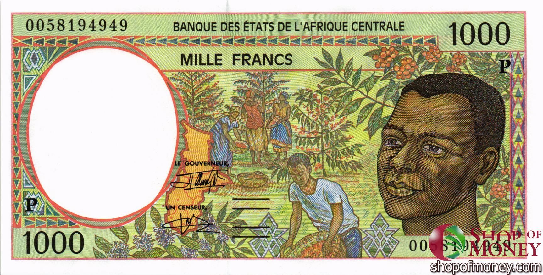 CAS - ЧАД 1000 ФРАНКОВ (P)