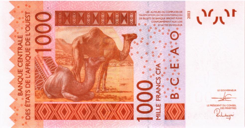 WAS - КОТ-Д'ИВУАР 1000 ФРАНКОВ (A) мини 2