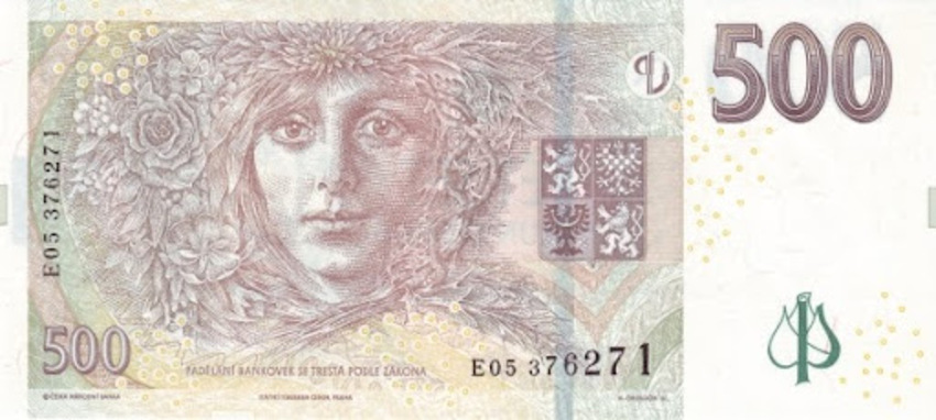 знак чешской кроны