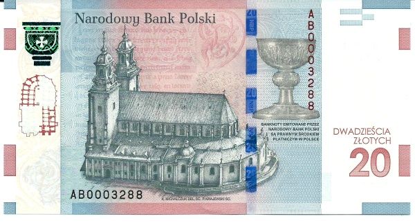 как выглядит обратная сторона -20 злотых