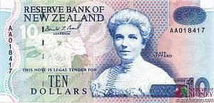 НОВАЯ ЗЕЛАНДИЯ 10 ДОЛЛАРОВ (-AA-) 1