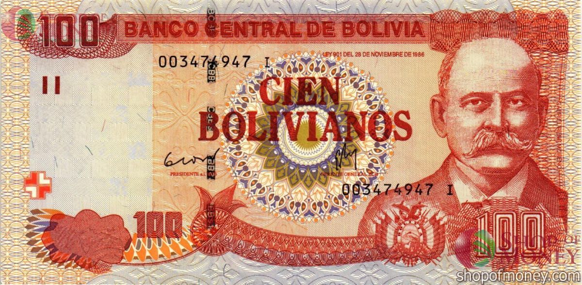БОЛИВИЯ 100 БОЛИВИАНОС (СЕРИЯ I) 1