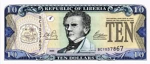 ЛИБЕРИЯ 10 ДОЛЛАРОВ 1