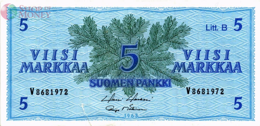 ФИНЛЯНДИЯ 5 МАРОК (Litt. B) 1