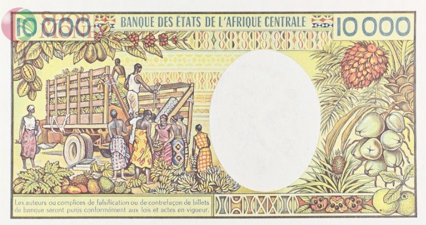 ГАБОН 10000 ФРАНКОВ (PMG - GRADE 64) 4