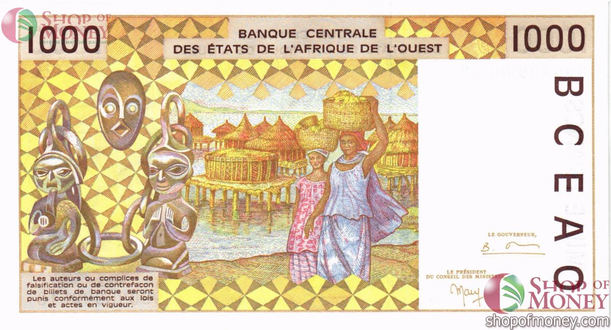 КОТ-Д'ИВУАР 1000 ФРАНКОВ 2