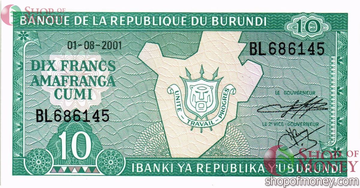 БУРУНДИ 10 ФРАНКОВ 1