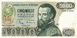 БЕЛЬГИЯ 5000 ФРАНКОВ 1