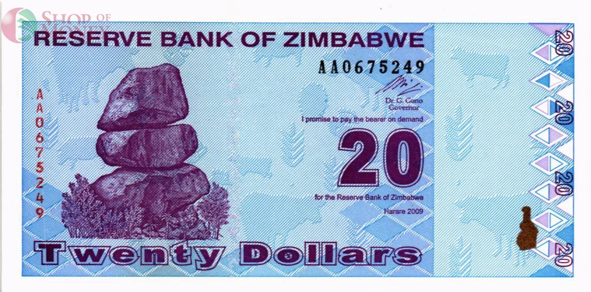 ЗИМБАБВЕ 20 ДОЛЛАРОВ 1