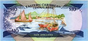 ВОСТОЧНЫЕ КАРИБЫ 10 ДОЛЛАРОВ (A - Антигуа) 2