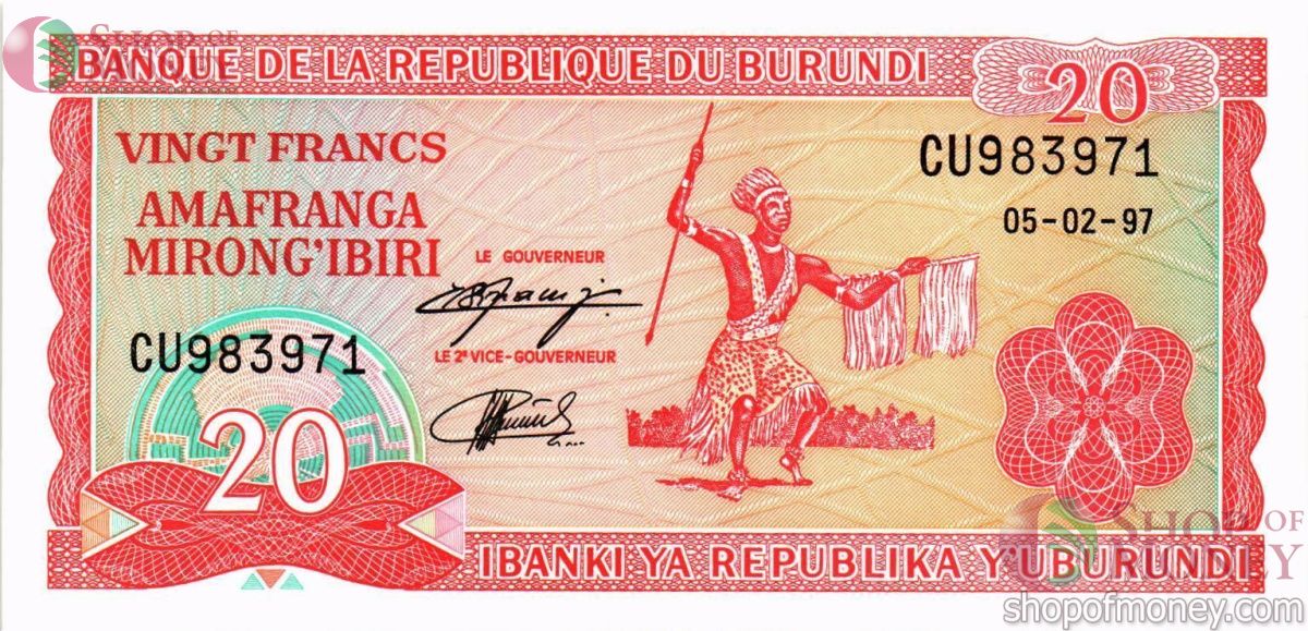 БУРУНДИ 20 ФРАНКОВ (05.02.1997) 1
