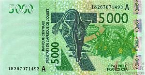КОТ-Д'ИВУАР 5000 ФРАНКОВ 1
