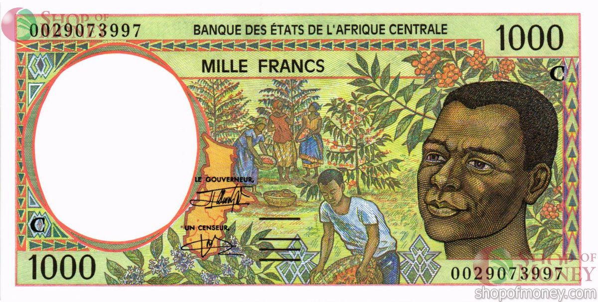 ЦЕНТРАЛЬАЯ АФРИКАНСКАЯ РЕСПУБЛИКА (-С-КОНГО) 1000 ФРАНКОВ 1