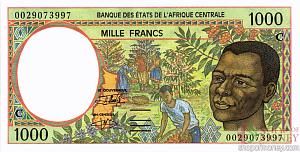 ЦЕНТРАЛЬАЯ АФРИКАНСКАЯ РЕСПУБЛИКА (-С-КОНГО) 1000 ФРАНКОВ 1