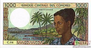 КОМОРСКИЕ ОСТРОВА 1000 ФРАНКОВ 1