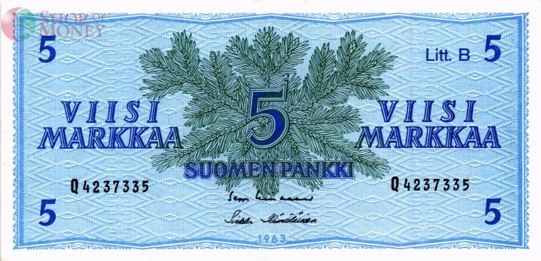 ФИНЛЯНДИЯ 5 МАРОК (Litt. B) 1