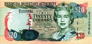 БЕРМУДСКИЕ ОСТРОВА 20 ДОЛЛАРОВ (ГОЛОГРАММА #2) 1