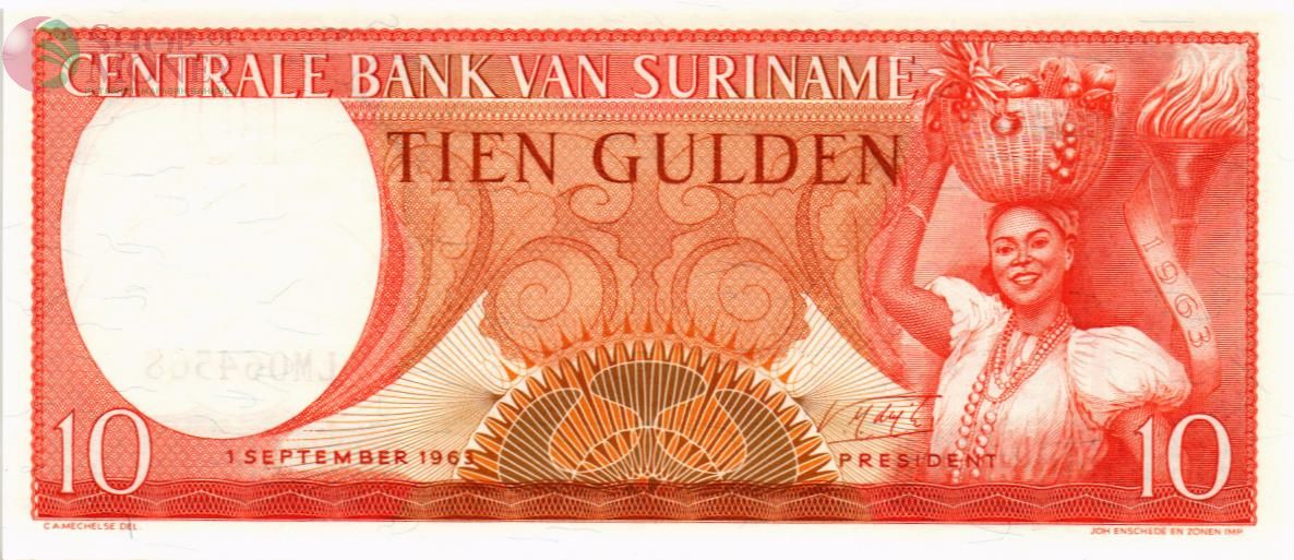 СУРИНАМ 10 ГУЛЬДЕНОВ 1
